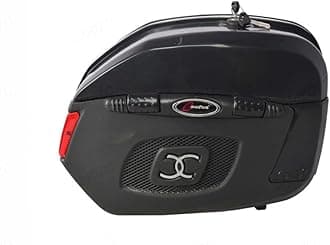 CARIZO Bike Side Luggage Box Black 18 Ltrs with Lock and Reflector Compatible with Royal Enfield Classic 350 BS4/BS6