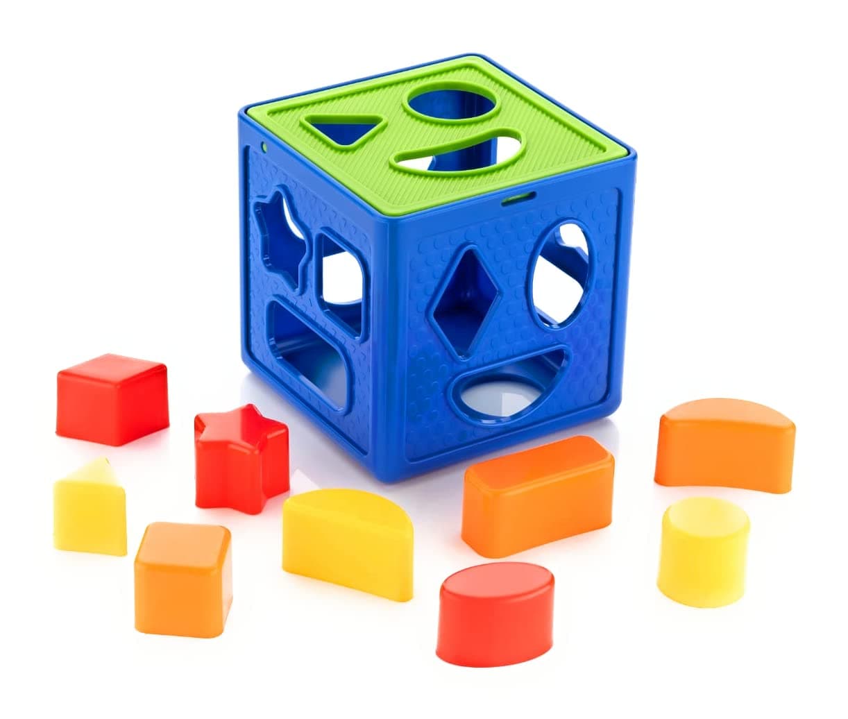 Shape Sorting Cube With 9 Shapes - Colorful Activity Cube Toy - Learning and Educational Toys - ISI Approved (10 Pieces), Kid