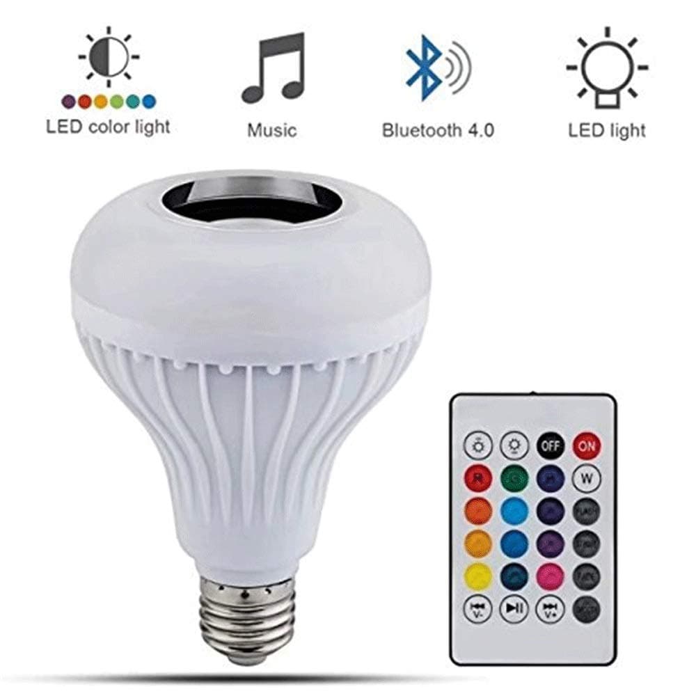 OPmeA LED Bluetooth Speaker E27 LED Bulb Wireless Remote Control Colorful Dimming Smart Music Speaker