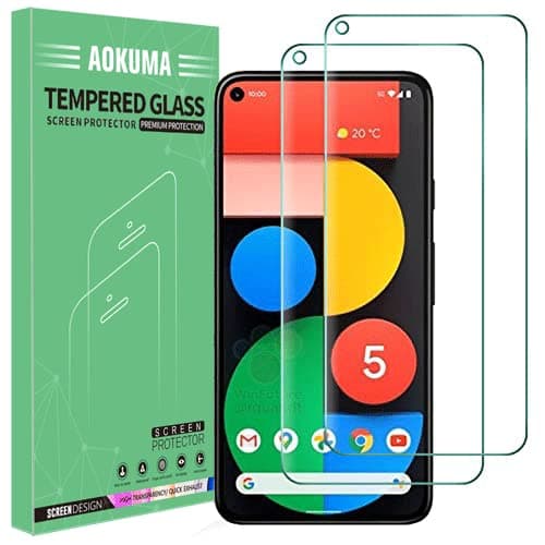 Tempered Glass for Google Pixel 5, Screen Protector, [2 Pack] Premium Quality Guard Film, Case Friendly, Shatterproof, Shockproof, Scratchproof oilproof
