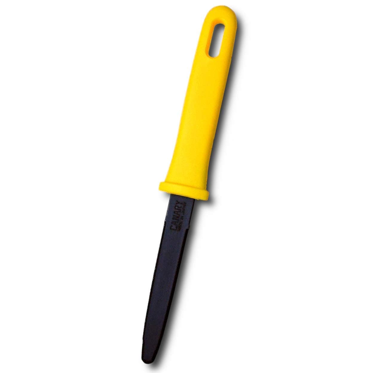 CANARY Cardboard Cutter with Non-Stick Coated Blade - 7.5" Box Cutter Utility Knife for Breaking Down Boxes & Opening Packages - Made in Japan, Yellow