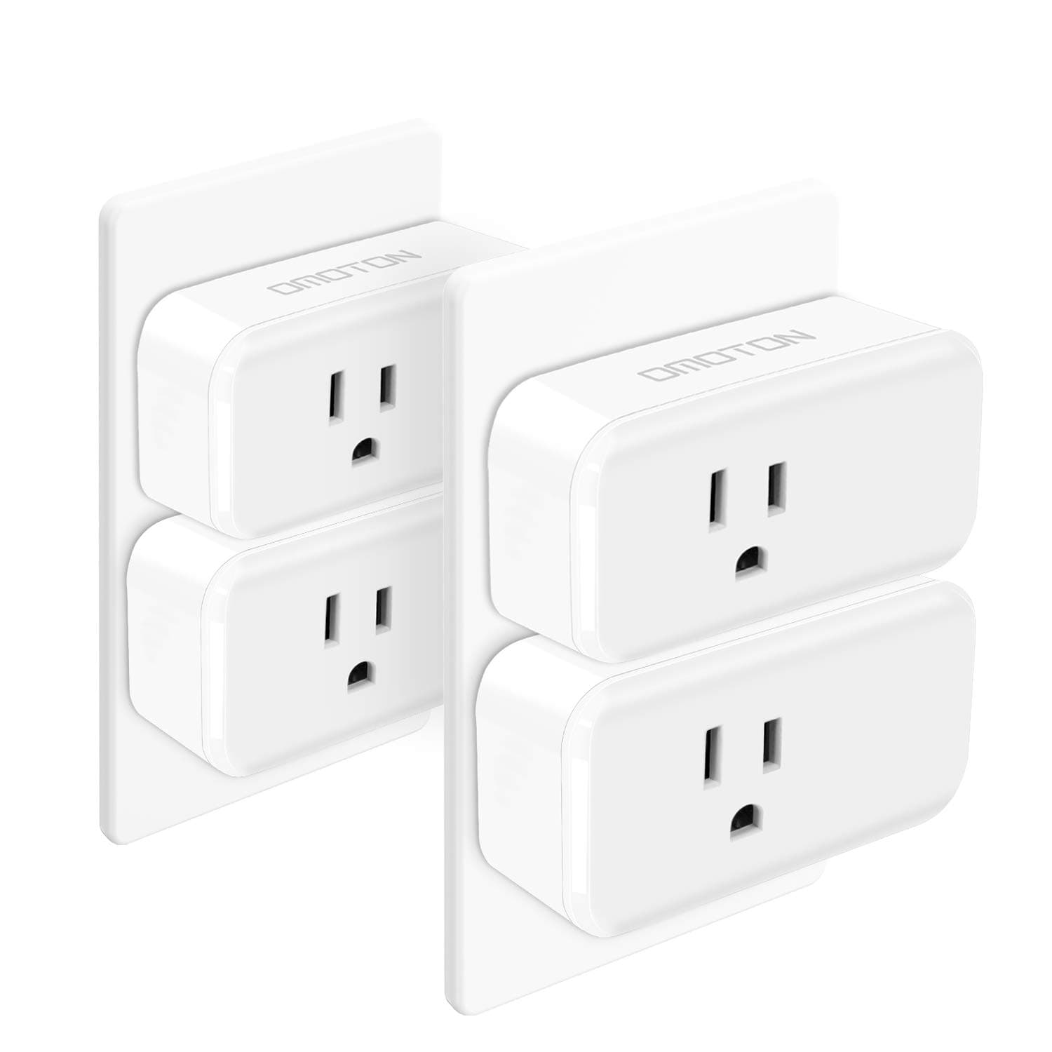 OMOTON Mini Wifi Smart Plug compatible with Amazon Alexa,Google Home, IFTTT, 15A Wireless Socket Outlet Remotely Controls your Devices from anywhere,No Hub Required(Android/IOS) (4 pack)