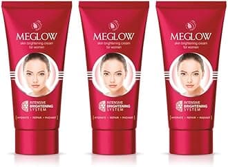 Meglow | Skin Brightening Moisturizer Cream for Women| Hydrates, Repairs, Radiates | Reduces Dark Spots, Melanin, Melasma | Prevents Pigmentation | Evens Tone Pack of 3 (30g each)