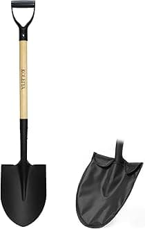 Shovel Shovels for Digging Garden Round Shovel Overall Length 41 Inches Digging Shovel Gardening Shovel D Handle Shovel Snow Round Shovel for Car Matel+Wooden