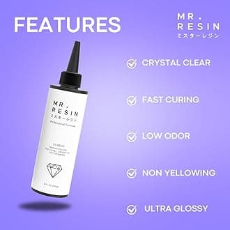 UV Resin - Mr. Resin (250g) Crystal Clear Resin for Crafts : Rock Painting, Molds, Doming,Keychains & Jewelry Making Cures Fast with UV Lamp, LED and Sunlight!