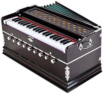 Jyotaksh Store Best Harmonium 9 Stopper, Chudidaar Bellow, 42 Key 3 1/2 Octave, 42 key, Two reed, Bass Male, (Harmonium with Cover Mahagony 01