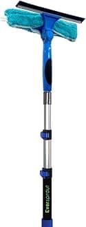 EVERSPROUT 5-to-13 Foot Swivel Squeegee and Microfiber Window Scrubber (20 Ft. Reach) | 2-in-1 Window & Glass Cleaning Combo with Light-Weight, Aluminum Extension Pole | Includes 10-inch Blades