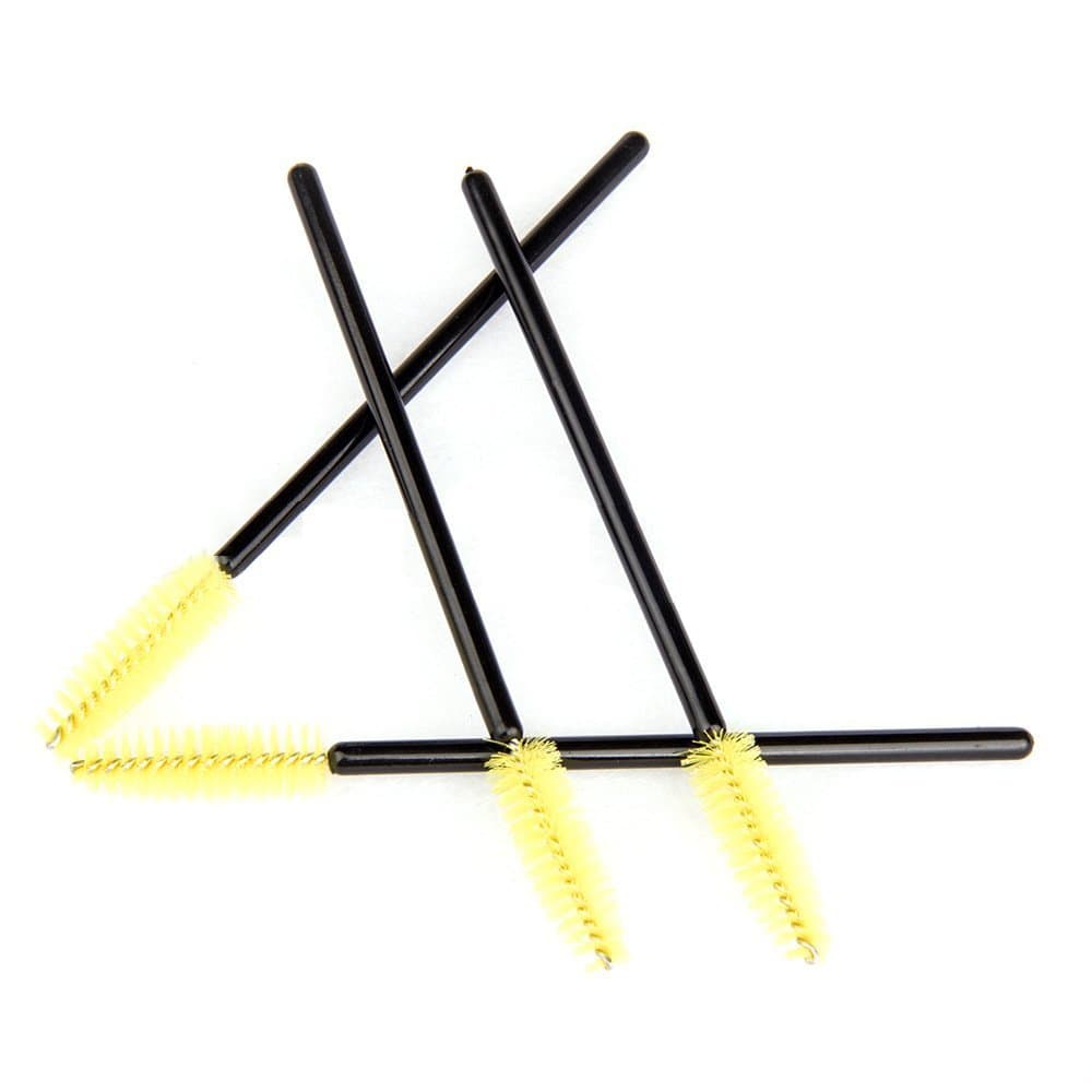 MakeupAcc®100pcs Professional Makeup Tools Replaceable Yellow Eyelash Brushes Set