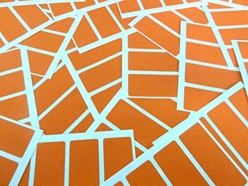 80 Labels, 50x20mm Rectangle, Orange, Colour Code Stickers, Self-Adhesive Sticky Coloured Labels