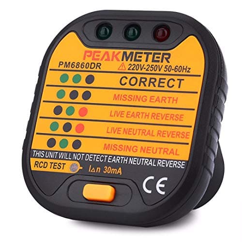 NIDIBI 1pc 220V-250V EU Plug Socket Tester PM6860DR Automatic Electric 66x62x63mm For Home Appliance Testing Tool NEW