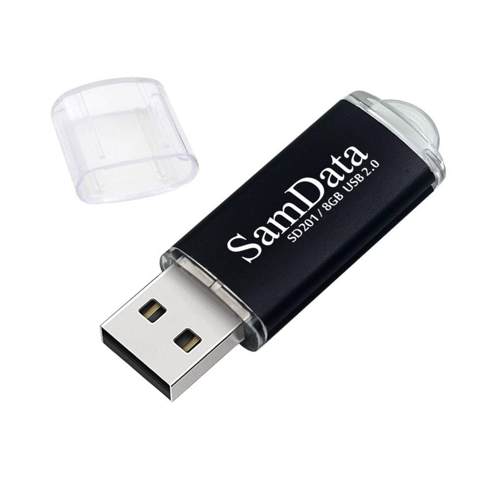 SamData USB Flash Drives 8GB 3 Pack USB 2.0 Thumb Drives Memory Stick Data Storage Jump Drive Zip Drive Drive with Led Indicator (Black, 8GB-3Pack)