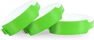 Lime Green Plastic Wristbands 100 Pack - Colored Wristbands for Events, Vinyl Wrist Bands of Party Custom Plastic Bracelets Wristbands Waterproof Wrist Bands Arm Bands for Events Concerts