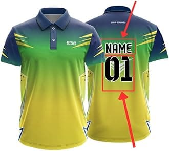 Dika Sports Custom Sports Cricket Jersey Customise t-Shirt for Men Personalised Name | 2 Year to 5XL