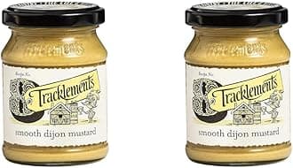 Tracklements Smooth Dijon Mustard, The Ideal Condiment for Steaks and Pork Ribs or Partnered with Wraps and Mini Croque, Vegetarian and Vegan Friendly, 140g Jar (Pack of 2)