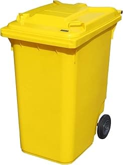 Yellow 360 ltr Wheelie Bin - Large Size Household Wheelie Bin (For Many Councils) - Tough & Durable - For All Your Outdoor Rubbish & Recycling - EN840 Certified & Tested
