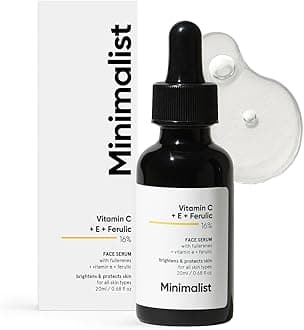 Minimalist 16% Vitamin C Face Serum – Brightening & Glow-Boosting Formula with Vitamin E, Ferulic Acid & Fullerenes, Antioxidant Boost for Radiant Skin (20 ml)