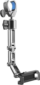 Upgrade Rear View Mirror Phone Holder Mount for Car, Aluminum Multi-Directional metal arms and 360-degree Rotatable Retractable, Essentials Accessories Compatible with iphone android - silvery white