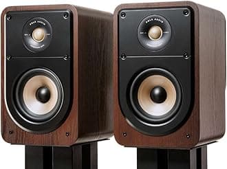 Polk Signature Elite ES15 Surround Sound Speakers - Hi-Res Audio Certified, Dolby Atmos & DTS:X Compatible, 1" Tweeter & 4" Woofer, Power Port Technology for Bass (Pair, Contemporary Walnut)