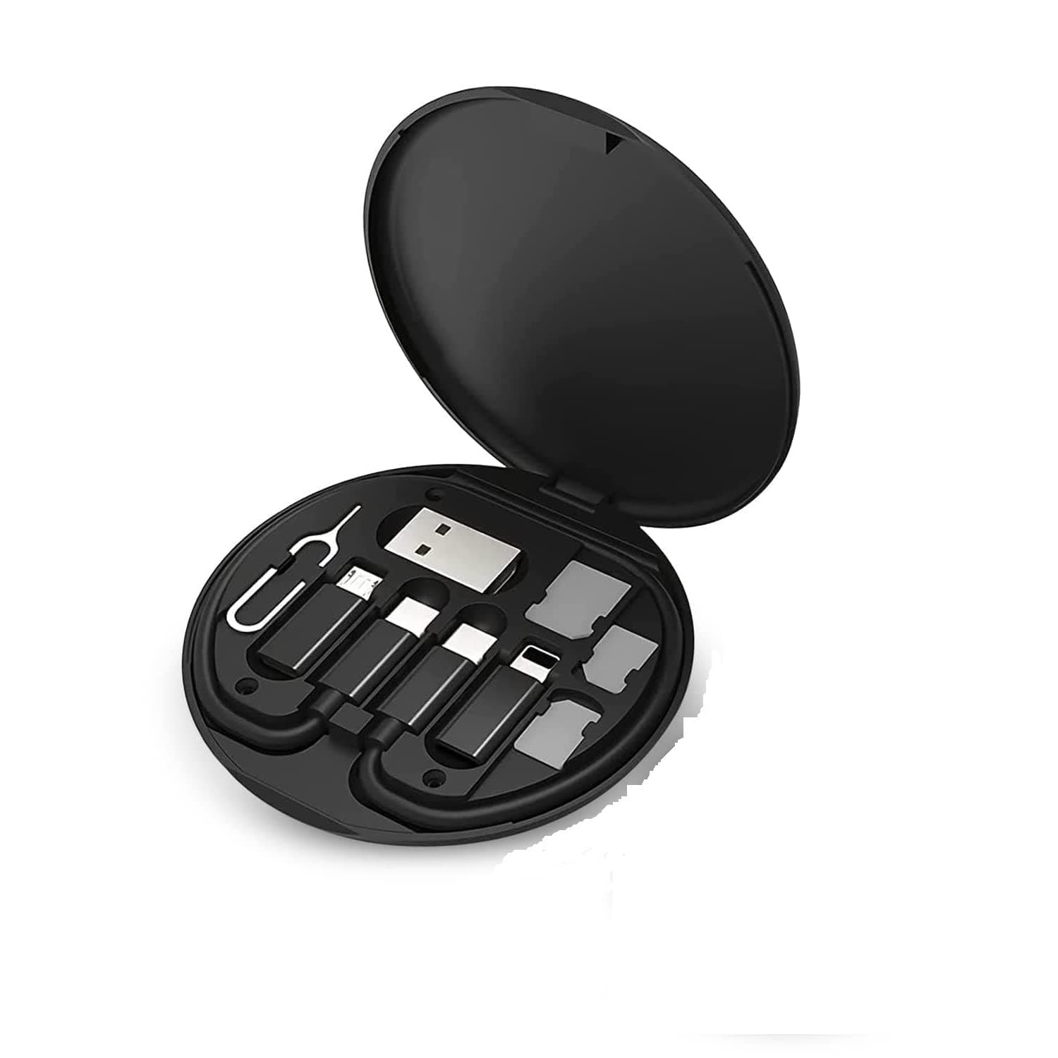 TERXA All-In-One Data Cable Set | Compact & Portable USB Cable Storage Box | Multi-Device Compatibility (Smartphone, Tablet, Laptop) | 5cm USB Cable | Pack of 1, Multicolor