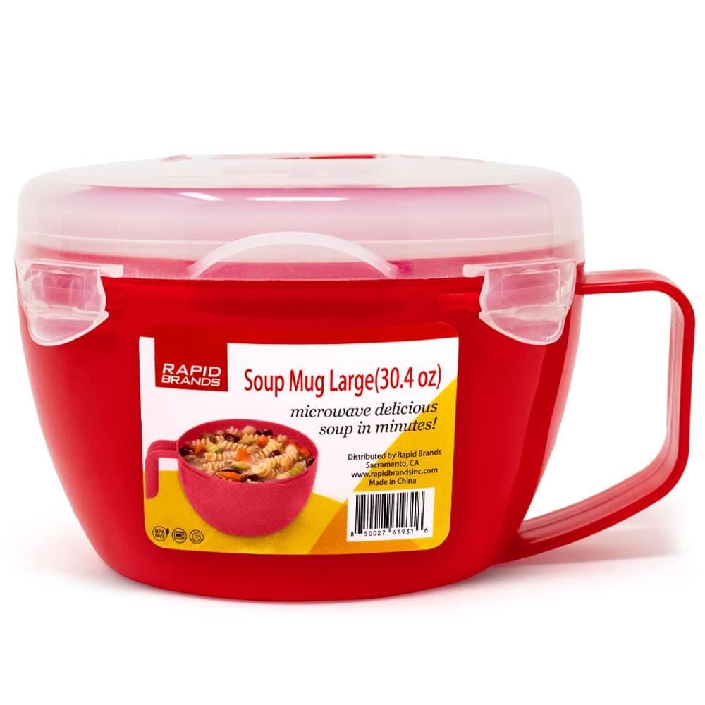 Rapid Soup Mug | Microwaveable Soup & Noodle Cooker | Enjoy Hot Soups Anytime | Ideal for Dorm, Small Kitchen, or Office | Dishwasher-Safe, Microwaveable, & BPA-Free