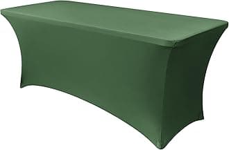 Obstal 6ft Stretch Spandex Table Cover for Standard Folding Tables - Universal Rectangular Fitted Tablecloth Protector for Party （Blackish Green, 72 Length x 30 Width x 30 Height Inches）