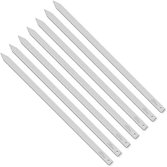 Goutime Kabob Skewers, 27 Inch,1 Inch Wide Stainless Steel Flat BBQ Barbecue Kebab Skewers,No-Wood Handle,for Persian,Brazilian,Koobideh Grilling,Set of 7 with Storage Bag