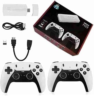 M22 Retro Handheld Game Stick - Wireless HD, 52 Emulators, 30,000+ Games, 64GB, Classic Edition with Takken/GTA Vcity/God of War, White