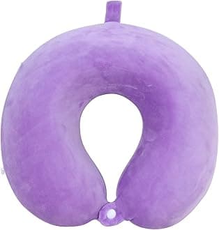 Travel Pillow - Memory Foam Neck Pillow Support Pillow,Luxury Compact & Lightweight Quick Pack for Camping,Sleeping Rest Cushion (Purple)