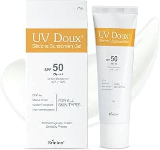 UV Doux Sunscreen Gel SPF 50 PA+++ | Broad Spectrum UVA & UVB | No White Cast | Benzene-Free | Dermatologist-Approved | Non-Comedogenic | Water-Resistant | For Oily, Acne & Sensitive Skin | 75 g