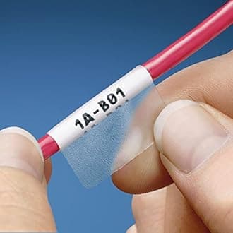 Panduit S075X125YAJ Laser/Inkjet Self-Laminated Label, Polyester, Clear/White (2,500-Pack)