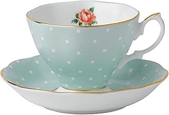 8701026135 Polka Rose Formal Vintage Teacup and Saucer Boxed Set