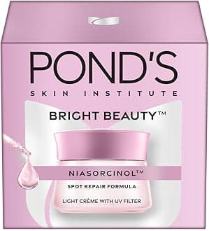 Pond's Bright Beauty Light Cream with UV Filter | Niasorcinol | 100x Better than Vitamin C | Niacinamide | Fades Dark Spots, Brightens Skin, 50g