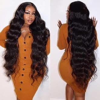 24 Inch 5x5 HD Lace Closure Wigs Human Hair 180% Density Body Wave Lace Front Wigs No Glue Wear and Go Glueless Wigs Human Hair Pre Cut 3 Seconds to Wear Glueless Wig