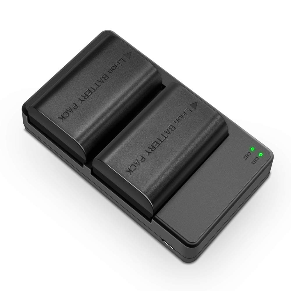 LP-E6 LP-E6N Camera Battery Charger,2-Pack Battery& Dual USB Slot Charger, 2000mAh Rechargeable Batteries Compatible with Canon 5D Mark II III IV, 80D,70D,60D,6D,EOS 5Ds,5D2,5D3,5DSR,5D4 or More