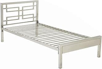 Pure Stainless Steel Bed Frame Without Mattress (4 X 6 Feet, Steel Design 4)