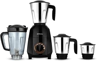 - Bajaj Rex Dlx Ninja Series 4 Jar 750W Mixer Grinder | DuraCut Blades | 4 Stainless Steel Mixer Jars | Dry & Wet Grinding | 2 Yrs Warranty 【Black/Chocolate】