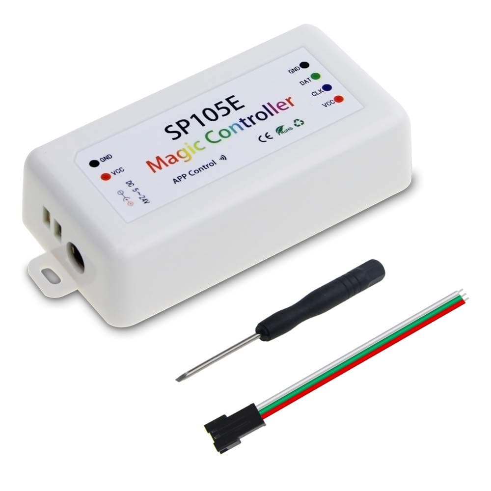 ALITOVE Wireless Bluetooth Magic Dream Color LED Light Controller iOS Android DC5V~24V Great for WS2811 WS2812B WS2801 SK6812 Individually Addressable Programmable LED Strip Pixel Module Panel Lamp