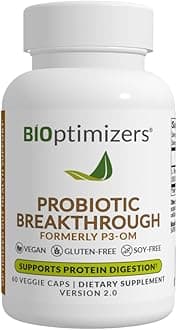 Probiotic Breakthrough – Lactobacillus Plantarum OM Probiotics & Prebiotics Health Supplement for Gut, Digestive & Immune Support Probiotics for Women Men Elderly– 60 Vegan Capsules