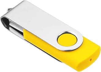 1GB USB Flash Drive 1PCS EASTBULL USB 2.0 Drive Swivel USB Stick Memory Stick Metal Pen Drive (Yellow)