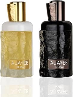 Lattafa Ajayeb for Unisex 2 Piece Eau de Parfum Gift Set (Dubai for Men + Dubai Potrait for Women) 3.4 Ounce/100 ml each