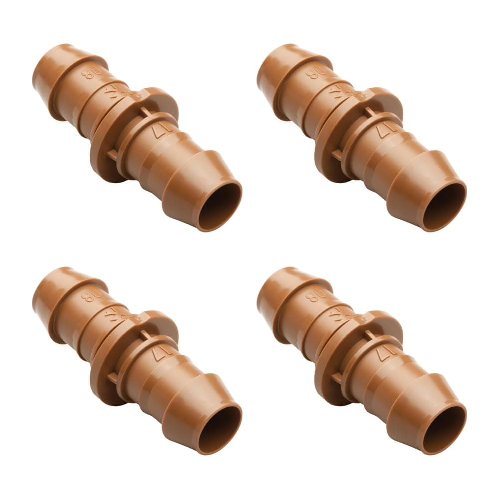 Rain Bird BC50/4PS2 Drip Irrigation Universal Barbed Coupling Fitting, 5/8", 1/2", 700" Drip Tubing, (Pack of 4)