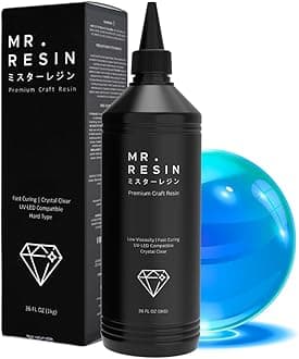 UV Resin - Mr. Resin Bulk Crystal Clear Resin for Crafts : Rock Painting, Molds, Doming,Keychains & Jewelry Making Cures Fast with UV Lamp, LED and Sunlight! (Black, 1000 Grams)