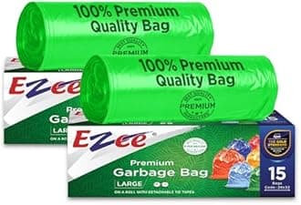Ezee Biodegradable 20 Extra Large Green Garbage Bags/Trash Bags/Dustbin Bags I 30 X 37 Inches Pack of 2 I 10 Pieces Each Pack
