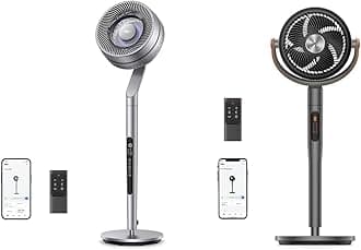 Dreo Pedestal Fans with Remote, 40-44" & 43" Height, 120°+ Oscillating, 100ft Airflow, 10 Speeds, 6 Modes, 12H Timer, 23-25db, Wi-Fi/Voice Control