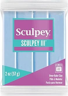 Sculpey III® Polymer Oven-Bake Clay, Sky Blue, Non Toxic, 2 oz. bar, Great for modeling, sculpting, holiday, DIY, mixed media and school projects.Perfect for kids & beginners!