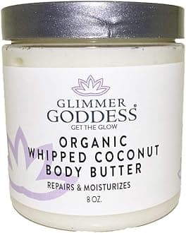 Organic Vegan Whipped Coconut Oil & Vitamin E Body Butter With Lavender Lemon, Moisturizing, Anti-aging, Skin Repairing, 8 oz.