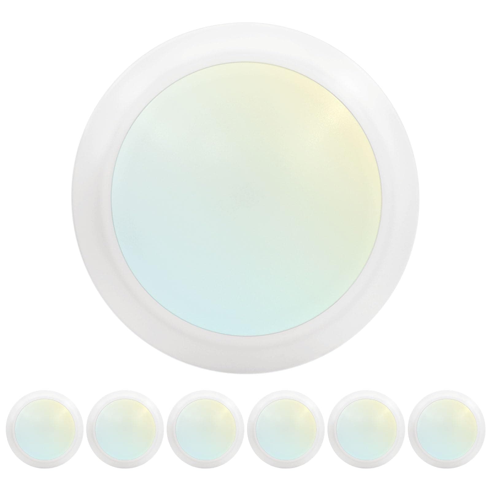 LUXRITE 6 Inch LED Disk Lights, Dimmable Flush Mount Ceiling Light, 5CCT Selectable 2700K 3000K 3500K 4000K 5000K, 12.5W, 1000LM (White, 6 Count (Pack of 1))