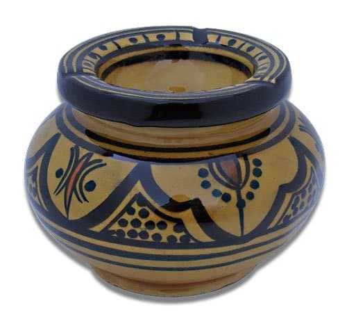 Moroccan Ceramic Ashtray (Small, Yellow)