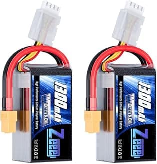 11.1V 120C 1300mAh 3S RC Lipo Battery Graphene Battery with XT60 Plug for FPV Racing Drone Quadcopter Helicopter Airplane RC Boat RC Car RC Models(2 Pack)