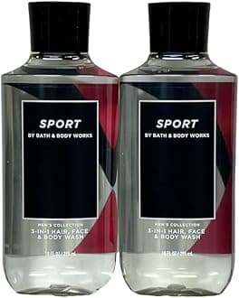 Bath and Body Works For Men 3-in-1 Hair, Face & Body Wash - Value Pack lot of 2 - Full Size (Sport)
